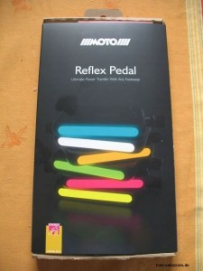 Foto der Verpackung des Moto-Reflex-Pedals
