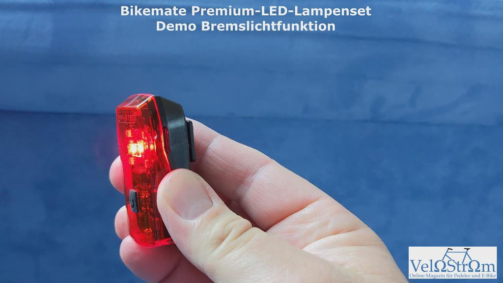 'Video thumbnail for Demo Bremslichtfunktion Bikemate Premium LED-Lampenset'