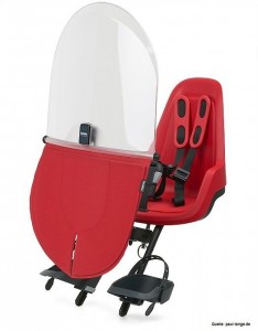 Kindersitz Bobike Mini in rot mit Windschutz