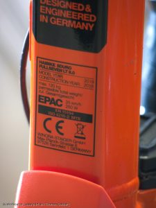 CE-Kennzeichen an einem E-Mountainbike.