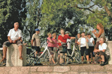 Gruppe von Radreisenden