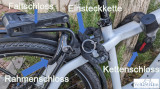 Ebike mit verschiedenen Fahrradschlössern.