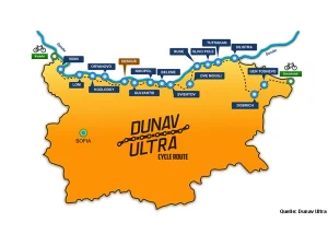Karte mit der Route des Dunav Ultra